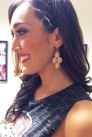 Jewelry closeup: KDD earrings.